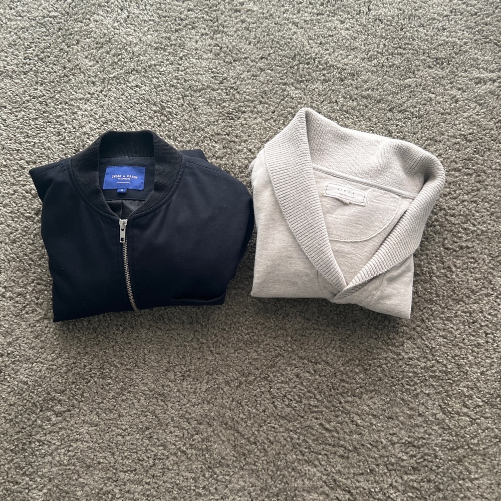 Swear & Mason Luxuric Bomber Jacket With Tuxedo Interior/21MEN Cardigan *BUNDLE*